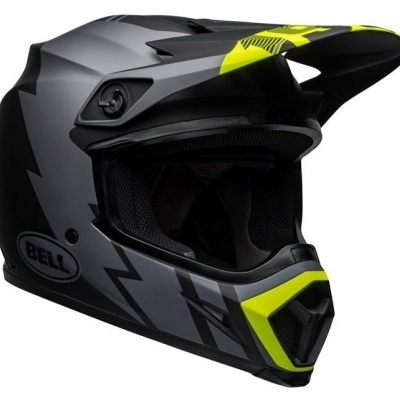 capacete motocross preto cinzento com amarelo BELL