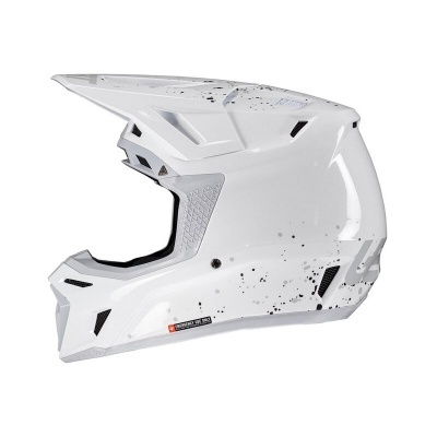 Capacete integral branco com detalhes pretos para desportos radicais