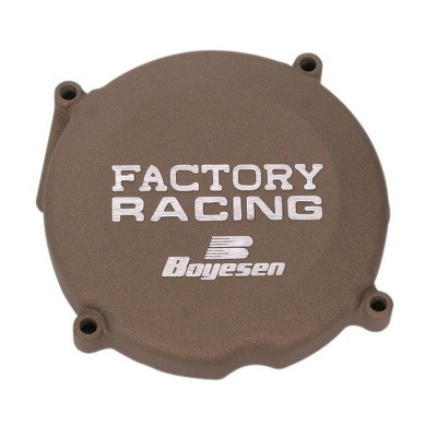 Tampa de embraiagem redonda castanha com textos brancos