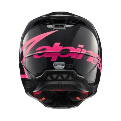 Capacete integral preto e rosa para motocicleta com logo Zeline na parte traseira