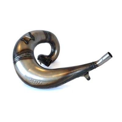 Escape metálico curvado para mota com texto SSH