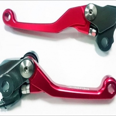 manetes de travão vermelhas e pretas para motocicleta