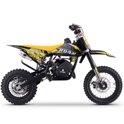 Motocross infantil ROAN preto e amarelo com pneus off-road