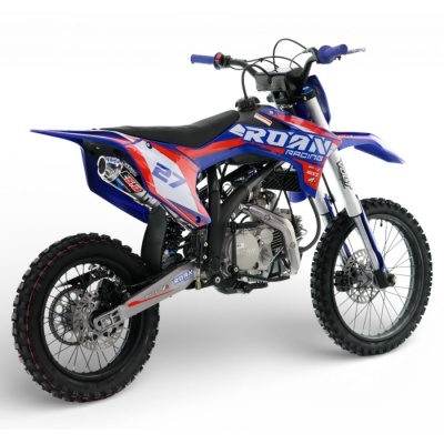 Motocross azul vermelho branco preto com decoração ROAN RACING
