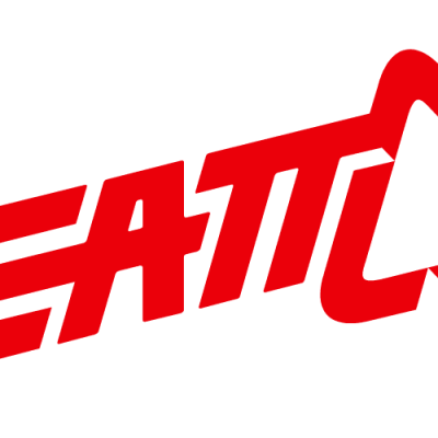 Logótipo LEATT vermelho com triângulo