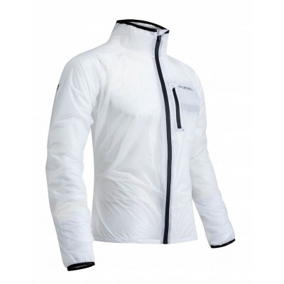 Casaco feminino branco com fecho zip preto