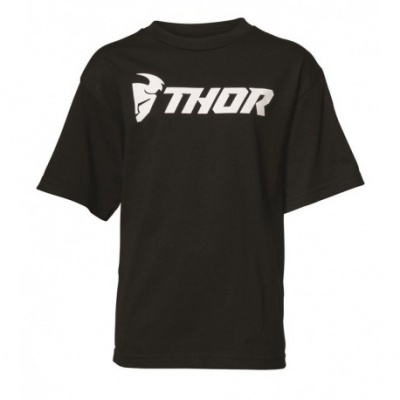 T-shirt preta com logótipo branco 'THOR' no peito