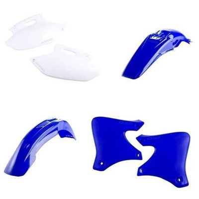 Conjunto de peças plásticas para mota em azul e branco