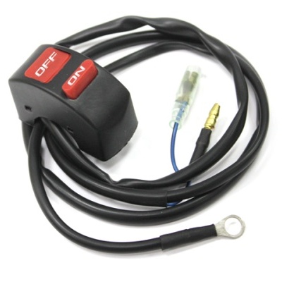 Interruptor com botões ON e OFF e cabo elétrico preto