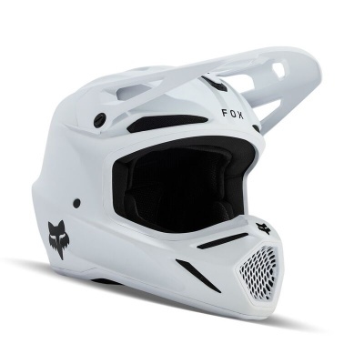 Capacete integral branco com interior preto e logótipo FOX