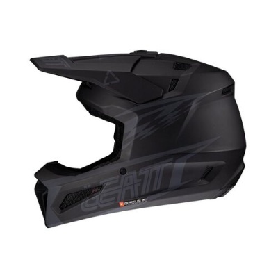 Capacete integral preto mate para motocross ou bicicleta