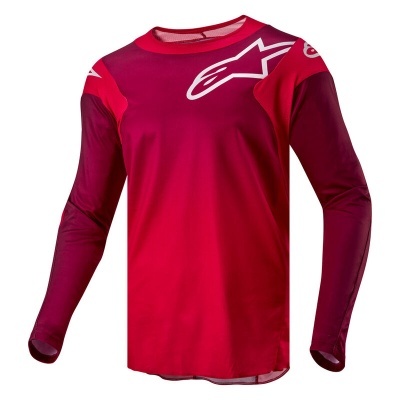 Camisola desportiva vermelha de manga comprida com logótipo branco Alpinestars