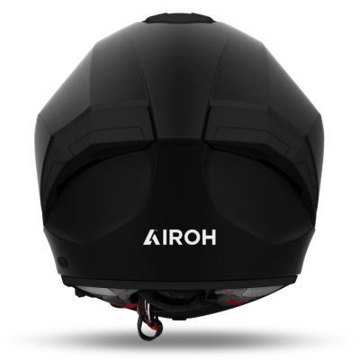 Capacete de motocicleta preto fosco com logo AIROH na traseira