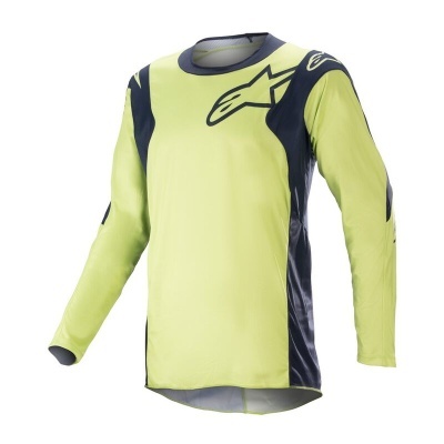 Camisola desportiva manga comprida amarelo neon e preta com logótipo Alpinestars