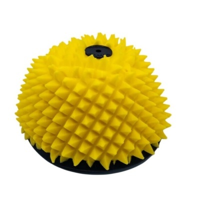 Esponja amarela textura pontiaguda com base preta