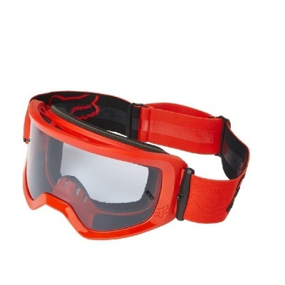 Óculos de proteção vermelhos com lente transparente e elástico ajustável