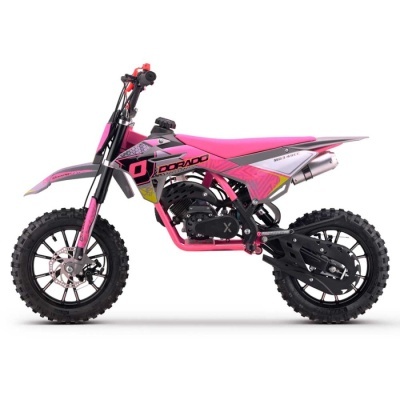 Motocross rosa e preto para criança com texto DORADO e MD348CC