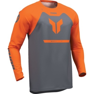 Camisola desportiva laranja e cinzenta com logótipo THOR