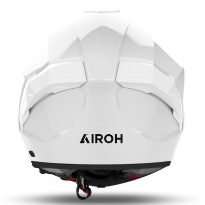 Capacete branco inteiro para moto com logótipo AIROH preto