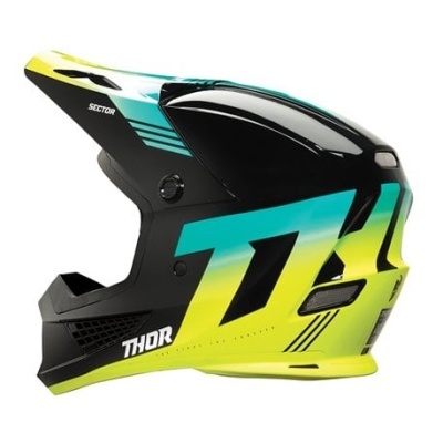 Capacete motocross THOR SECTOR preto, verde e amarelo