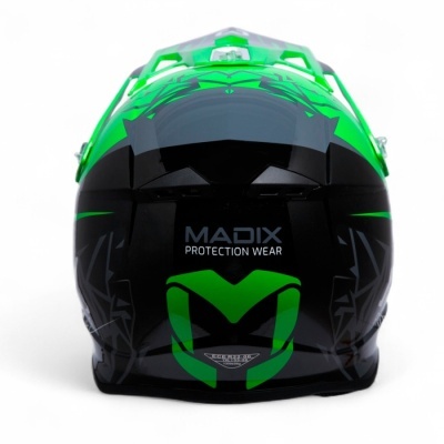 Capacete Preto e Verde MADIX PROTECTION WEAR