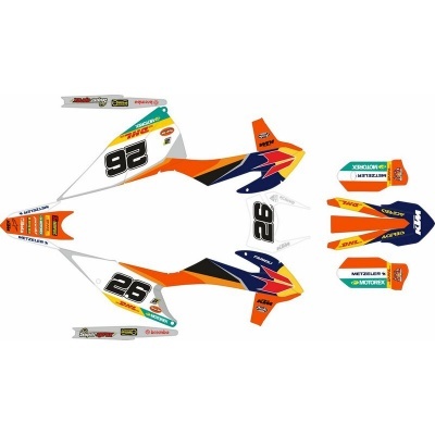 Autocolantes decorativos para mota com números 26 e 92 e várias marcas