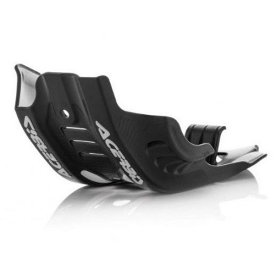 Protetor de baixo de mota preto com letras AGVSPORT brancas.