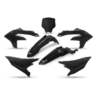 Conjunto de peças para mota em plástico preto mate com etiquetas Acerbis