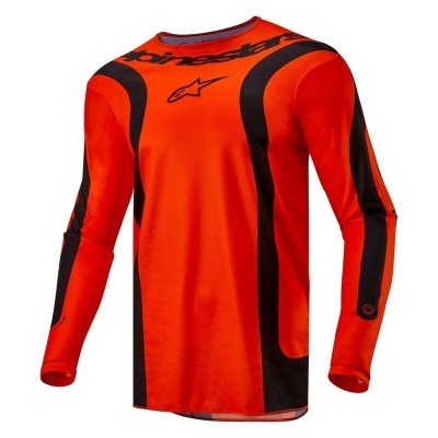 Camisola desportiva laranja e preta com logotipo Alpinestars