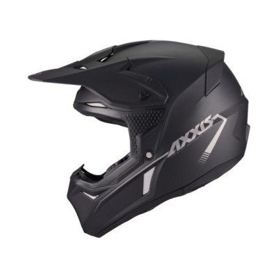 Capacete integral motocross preto mate com texto AXKKS na lateral