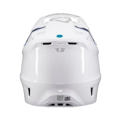 Capacete de motociclismo branco visto de trás