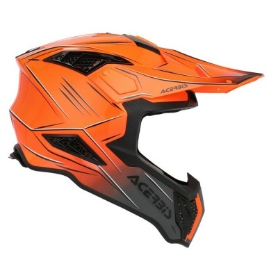 capacete de motocross laranja com detalhes pretos e cinzentos ACERBIS