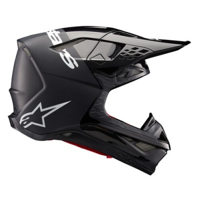 capacete integral preto com logótipo Alpinestars branco