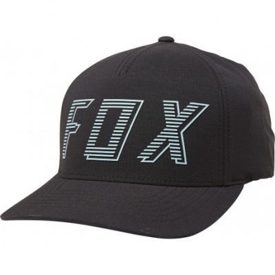 Boné preto com a palavra FOX em branco e aba curva