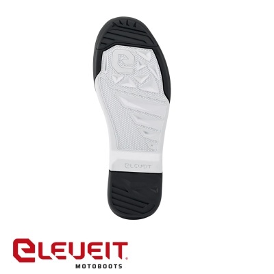 Sola de bota motorizada preta e branca com marca ELEVEIT