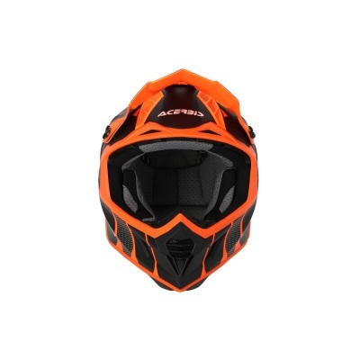 Capacete de motocross laranja e preto da Acerbis