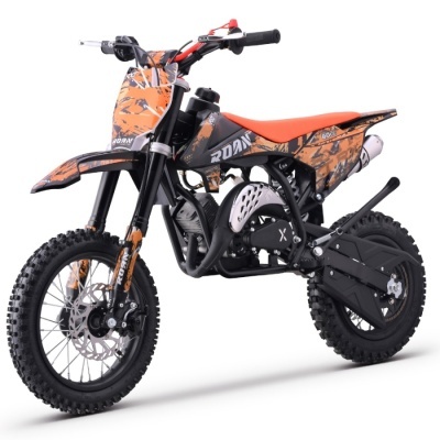 Motocross infantil camuflado laranja e preto com texto RODAN e 60cc