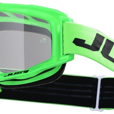 Óculos de proteção motocross verde com cinta elástica