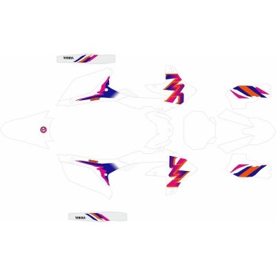 Autocolantes para mota Yamaha em branco com detalhes coloridos