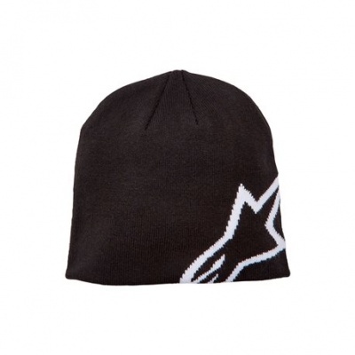 Gorro preto com padrão branco e cinza em forma de estrela