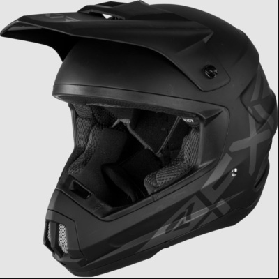 capacete motocross preto mate com visor e almofadado preto