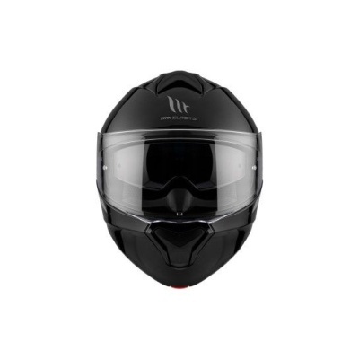 Capacete de moto integral preto com viseira transparente