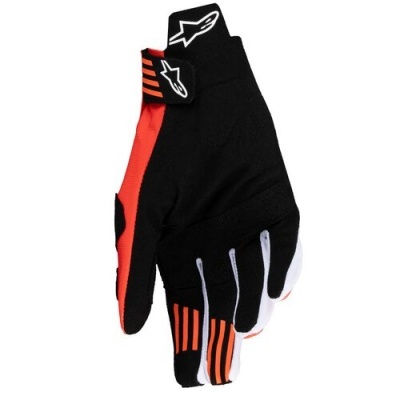 Luvas desportivas preto, vermelho, branco com riscas laranja