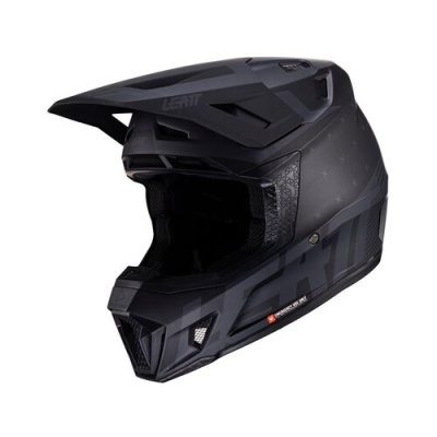 Capacete integral preto mate com viseira e ventilação
