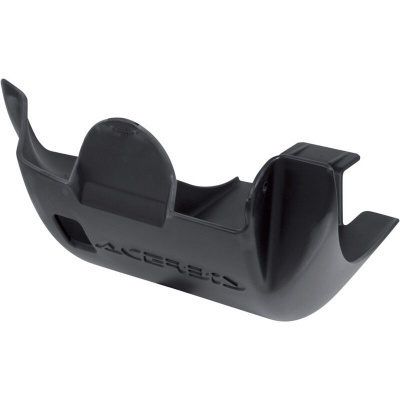 Peça de proteção preta para motocicleta com texto Acerbis