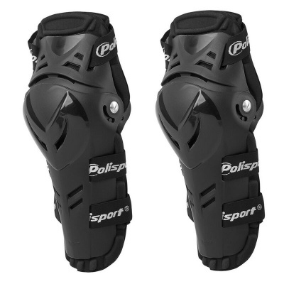 Joalheiras pretas de plástico rígido com tiras e texto Polisport