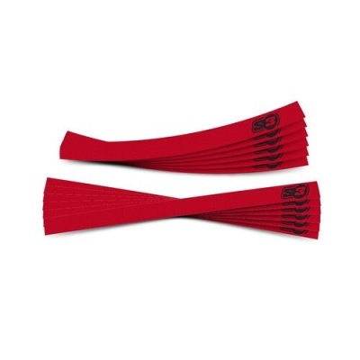 Conjunto de tiras vermelhas com logotipo preto S3 na extremidade