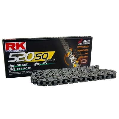Corrente para moto RK Takasago Chain 520SO O-Ring na embalagem preta