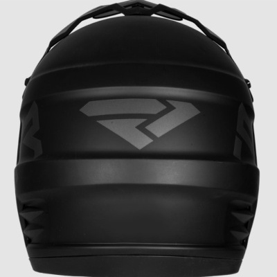Capacete preto fosco com logotipo cinza e textura na lateral