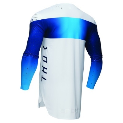 Camisola motocross azul e branco com manga comprida e estampado THOR